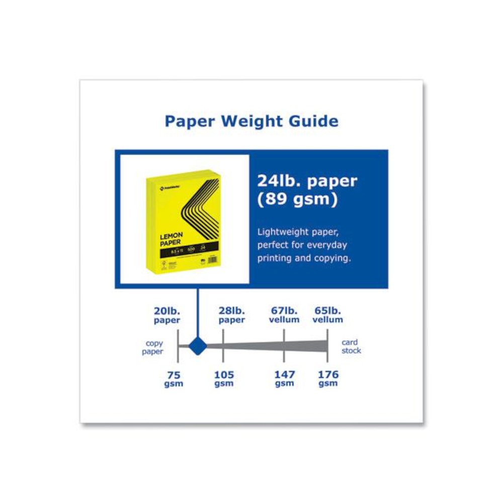 Color Paper, 24 lb Text Weight, 8.5 x 11, Lemon Yellow, 500/Ream. Picture 2