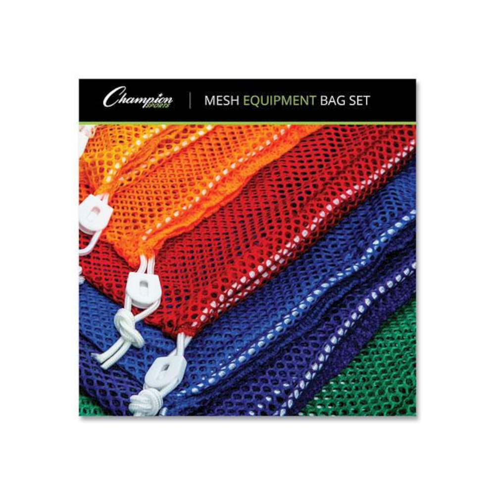 Heavy-Duty Mesh Bag, 12" x 18", Gold, Green, Orange, Purple, Royal Blue, Scarlet Red, 6/Set. Picture 2
