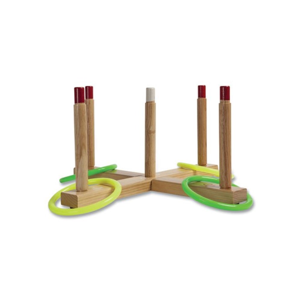 Ring Toss Set, Plastic/Wood, Assorted Colors, 5 Pegs, 4 Rings. Picture 8
