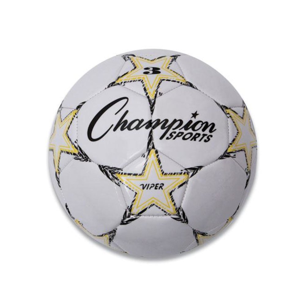 VIPER Soccer Ball, No. 3 Size, 7.25" to 7.5" Diameter, White. Picture 1