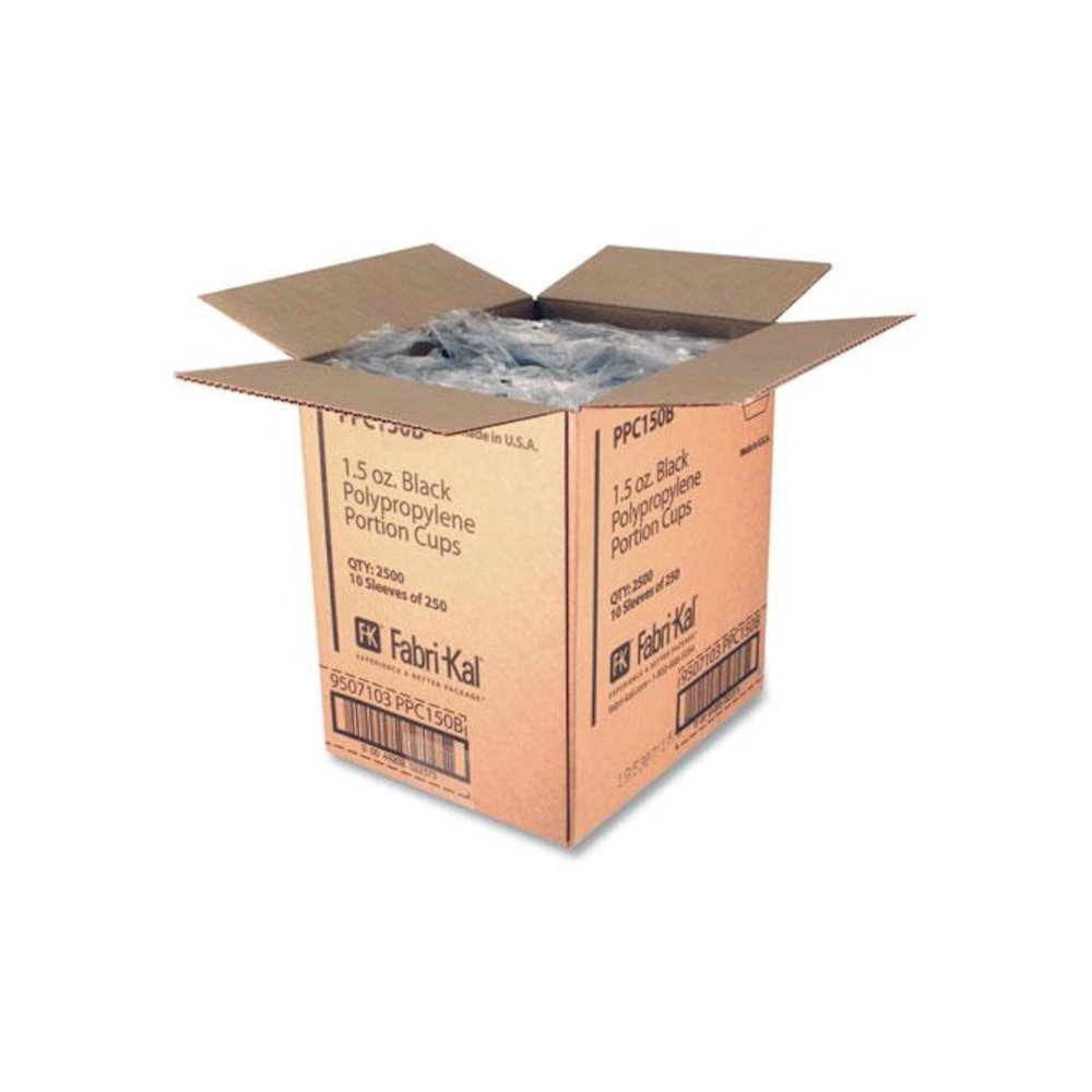 Portion Cups, 1.5 oz, Plastic, Black, 250/Sleeve, 10 Sleeves/Carton. Picture 3
