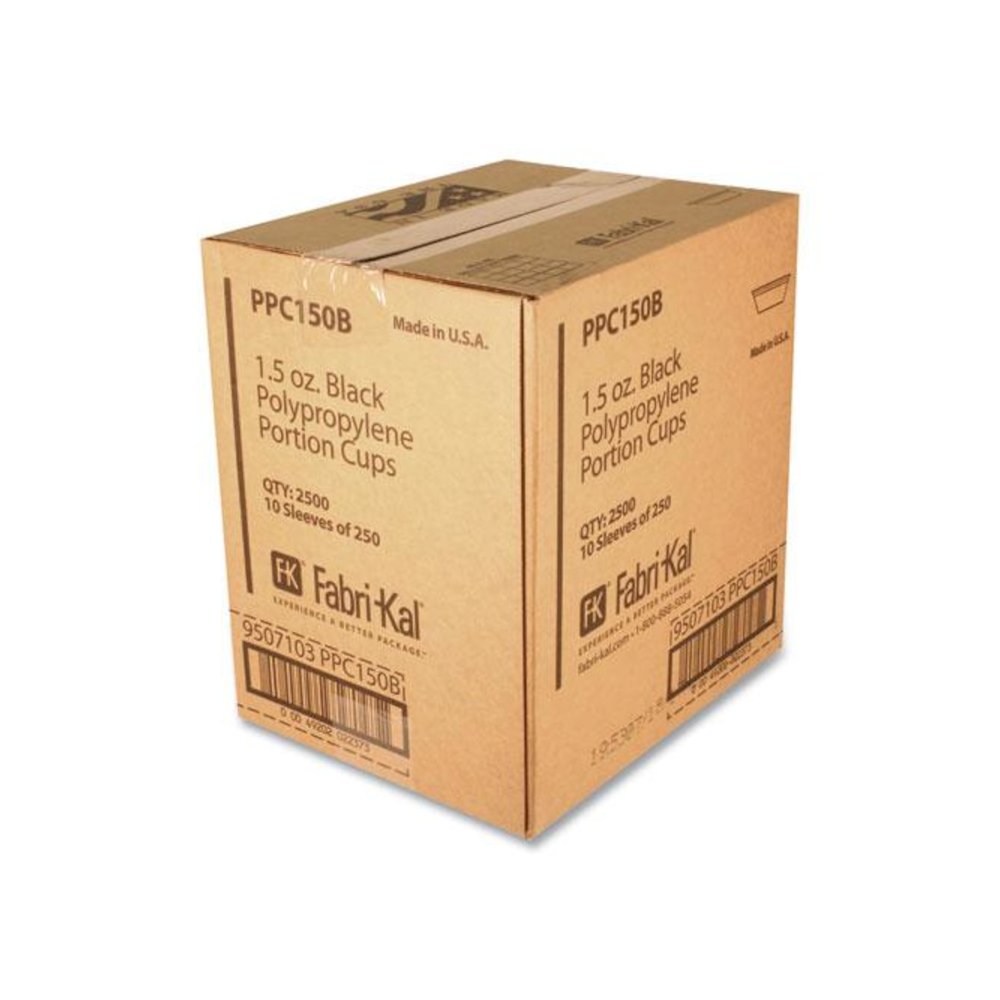 Portion Cups, 1.5 oz, Plastic, Black, 250/Sleeve, 10 Sleeves/Carton. Picture 2