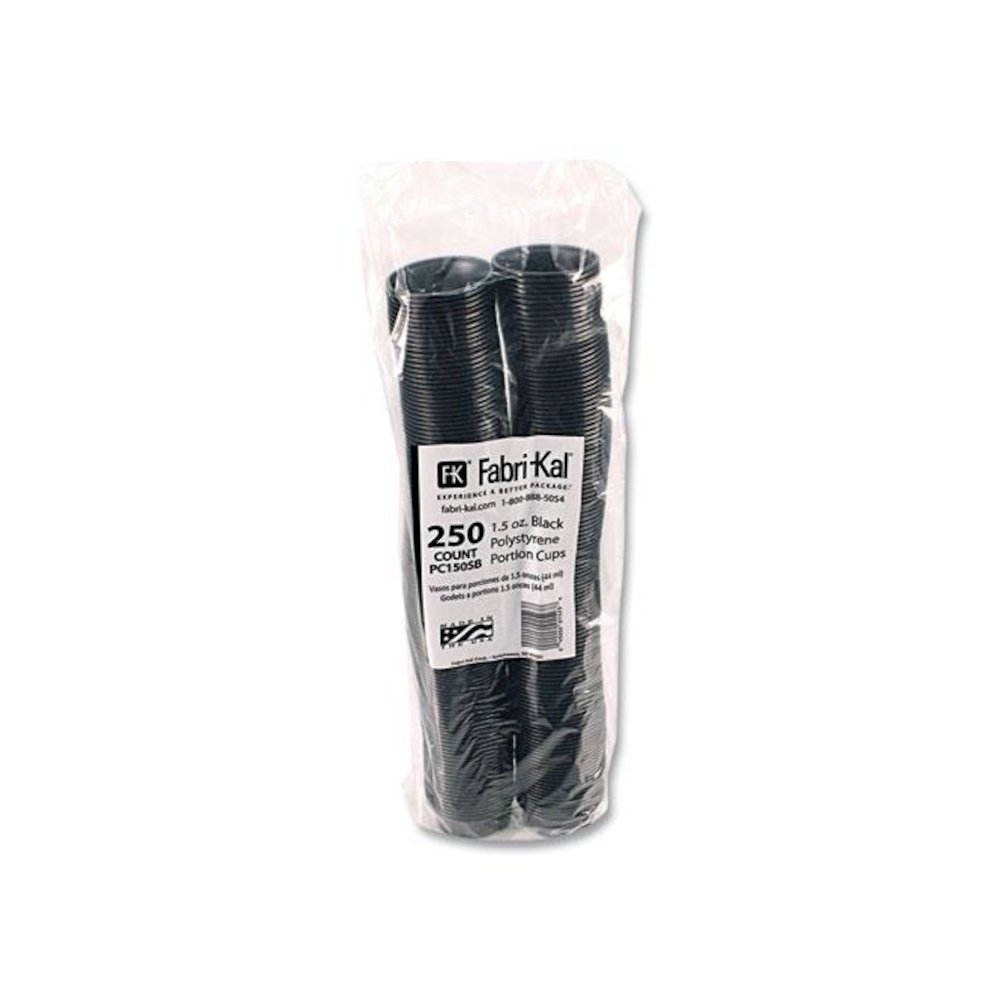 Portion Cups, 1.5 oz, Squat, Plastic, Black, 250/Sleeve, 10 Sleeves/Carton. Picture 3