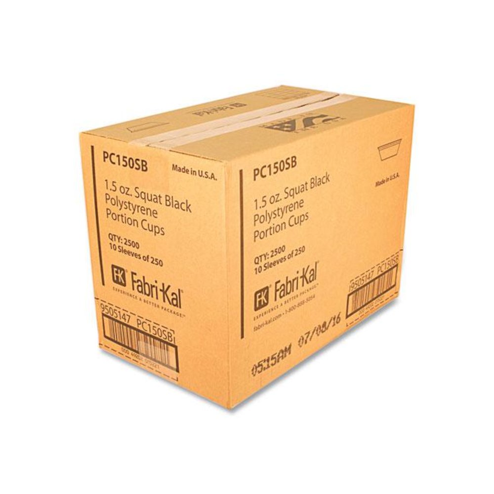 Portion Cups, 1.5 oz, Squat, Plastic, Black, 250/Sleeve, 10 Sleeves/Carton. Picture 2