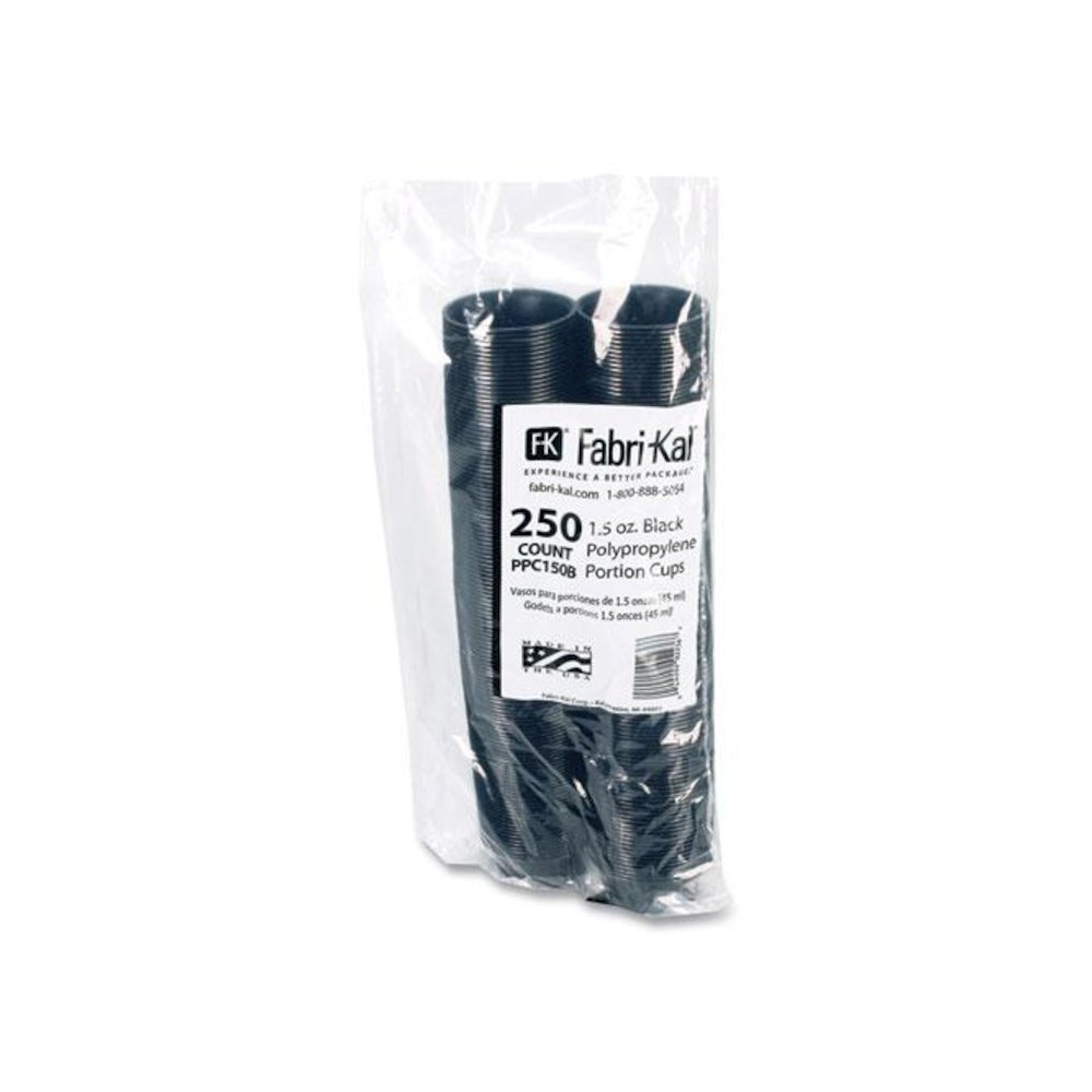 Portion Cups, 1.5 oz, Plastic, Black, 250/Sleeve, 10 Sleeves/Carton. Picture 4