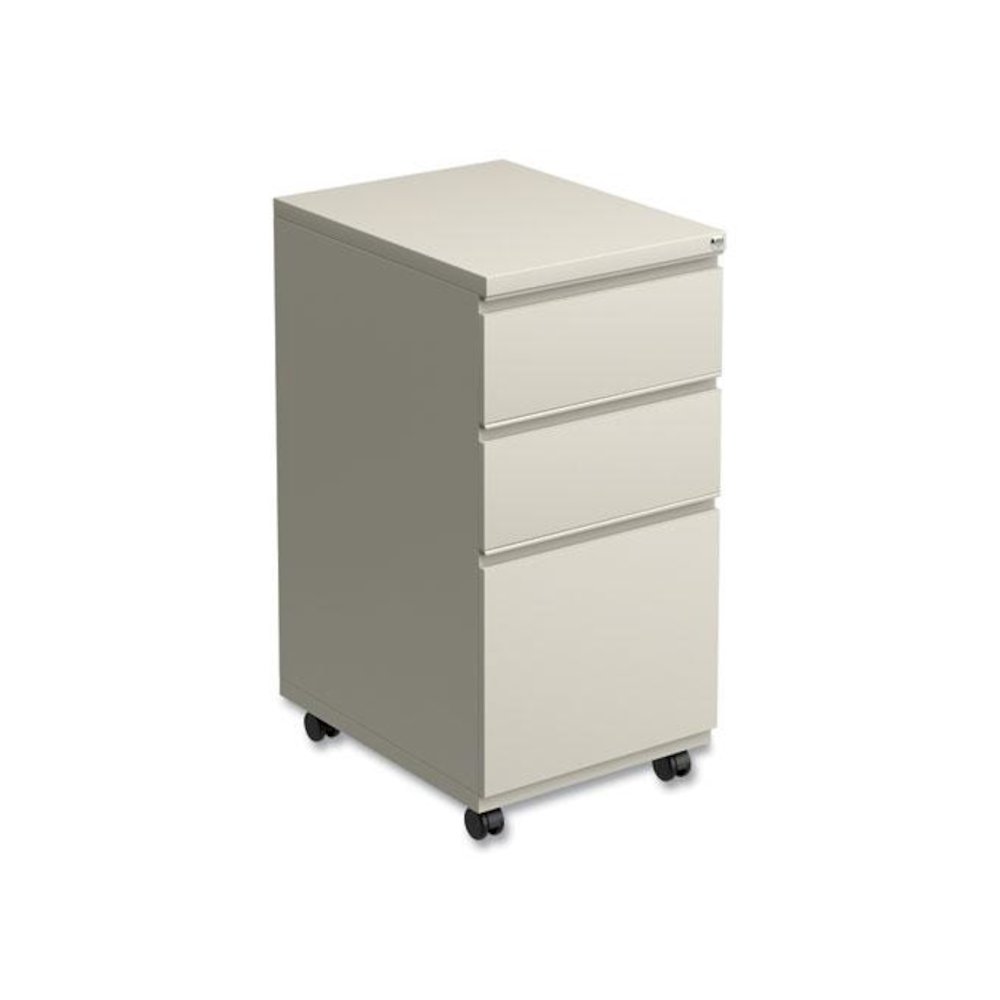 File Pedestal with Full-Length Pull, Left or Right, 3-Drawers: Box/Box/File, Legal/Letter, Putty, 14.96" x 19.29" x 27.75". Picture 1