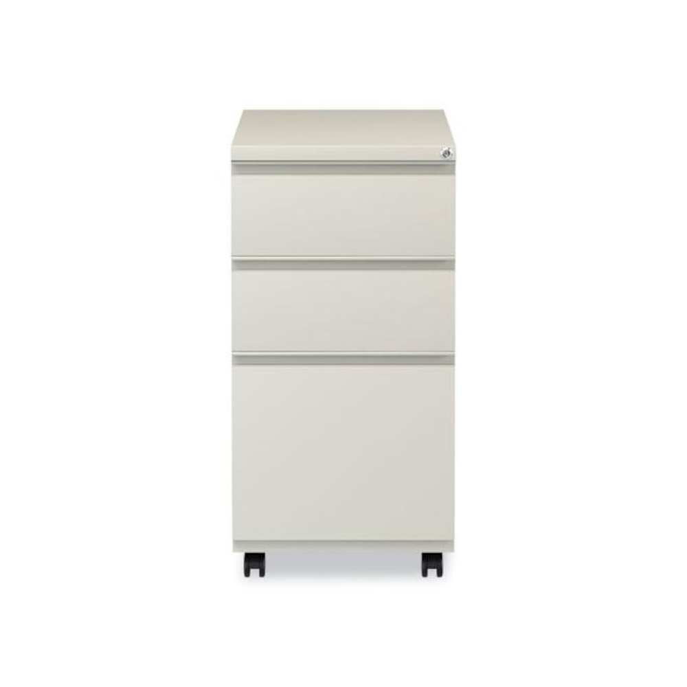 File Pedestal with Full-Length Pull, Left or Right, 3-Drawers: Box/Box/File, Legal/Letter, Putty, 14.96" x 19.29" x 27.75". Picture 5