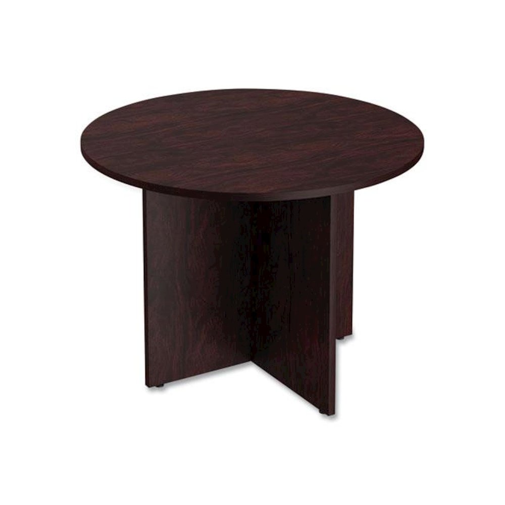 Alera Valencia Round Conference Table with Legs, 42" Diameter x 29.5h, Mahogany. Picture 1