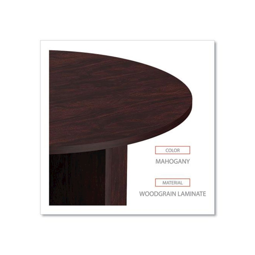 Alera Valencia Round Conference Table with Legs, 42" Diameter x 29.5h, Mahogany. Picture 3
