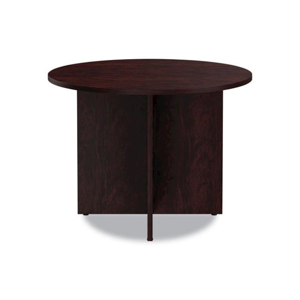 Alera Valencia Round Conference Table with Legs, 42" Diameter x 29.5h, Mahogany. Picture 6