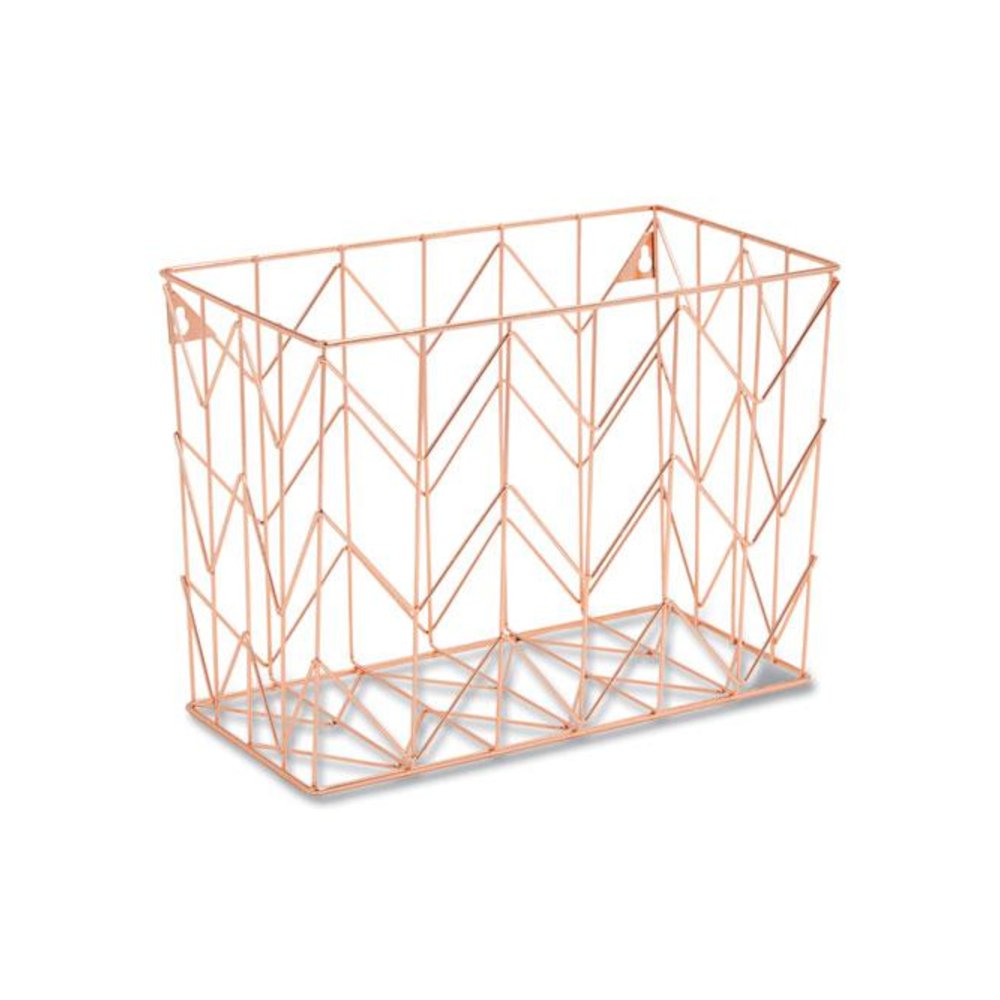 Letter-Size Desktop Fashion Filing Set, Rose Gold, (1) Rack, (3) Hanging Folders, (3) File Folders, (2) Trays,(1) Mail Sorter. Picture 4