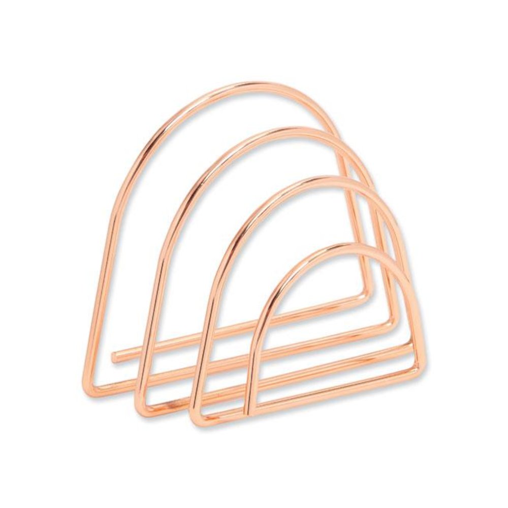 Letter-Size Desktop Fashion Filing Set, Rose Gold, (1) Rack, (3) Hanging Folders, (3) File Folders, (2) Trays,(1) Mail Sorter. Picture 5