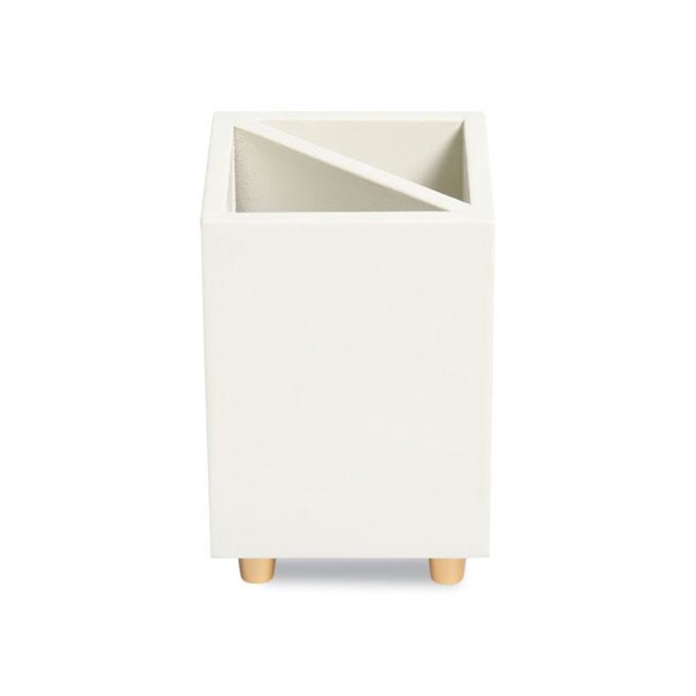 Juliet Pencil Cup, 3"w x 3"d x 4"h, White. Picture 1