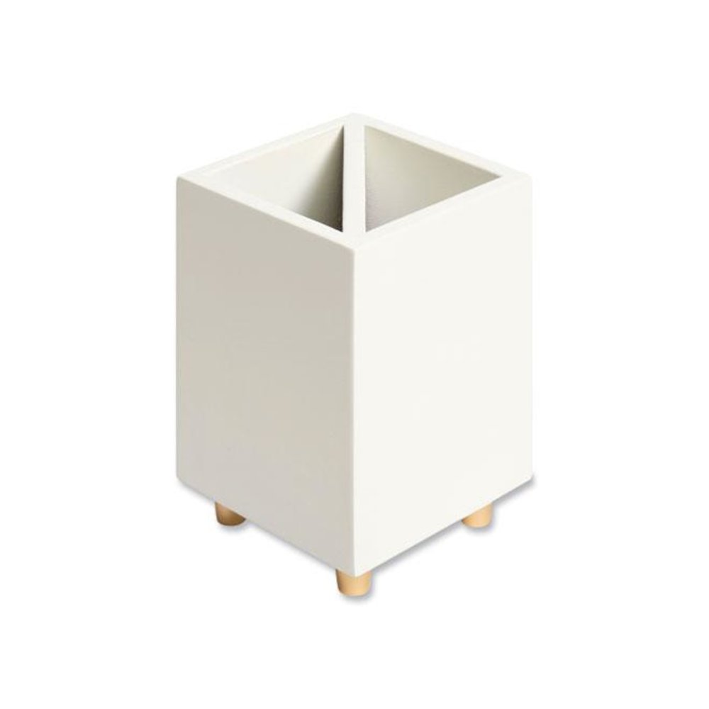 Juliet Pencil Cup, 3"w x 3"d x 4"h, White. Picture 6
