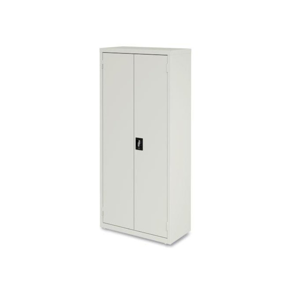 Economy Assembled Storage Cabinets, 4 Shelves, 30" x 15" x 66", Light Gray. Picture 3