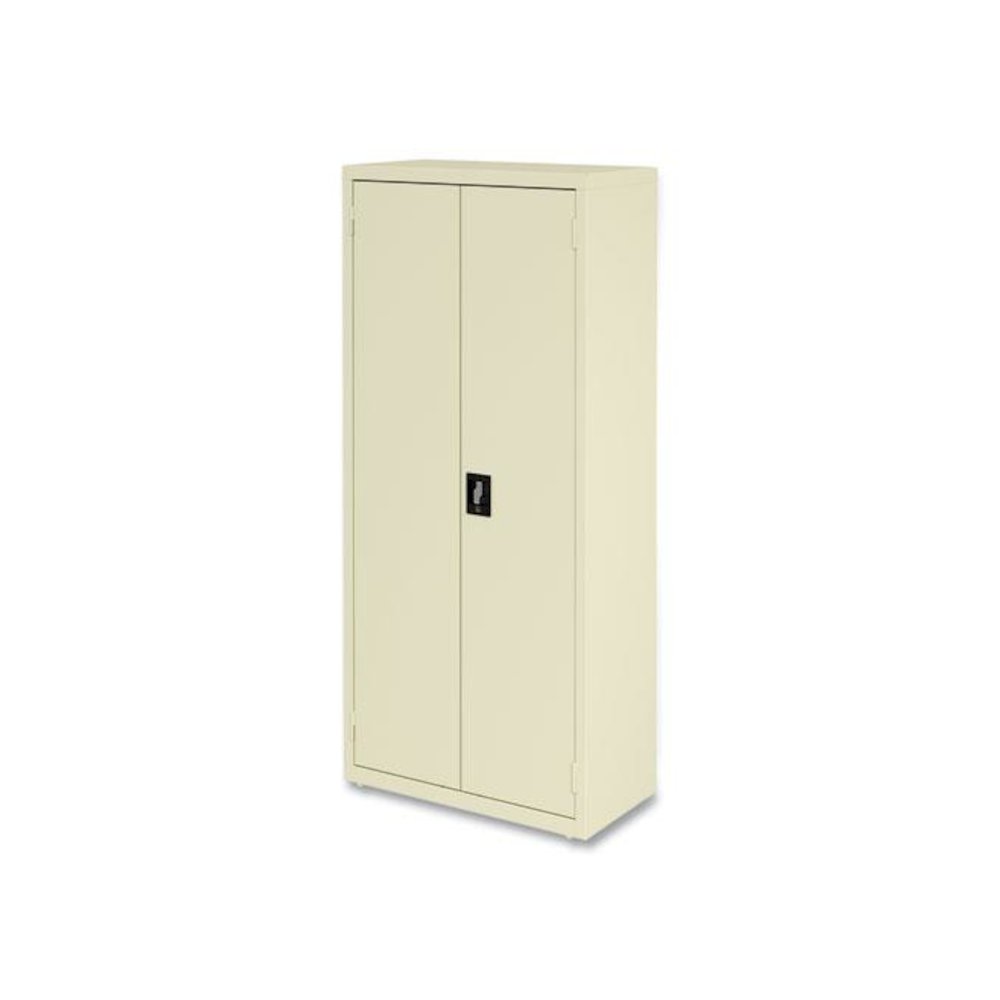 Economy Assembled Storage Cabinets, 4 Shelves, 30" x 15" x 66", Putty. Picture 2