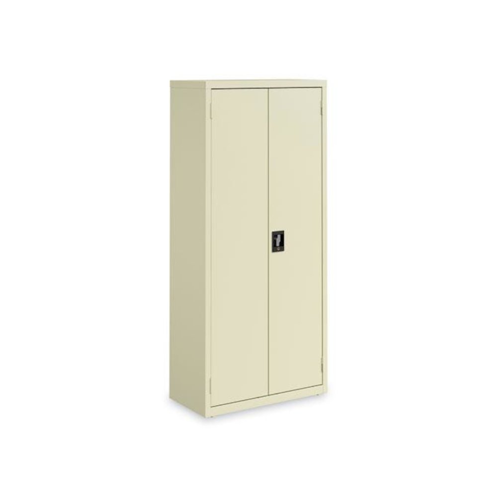 Economy Assembled Storage Cabinets, 4 Shelves, 30" x 15" x 66", Putty. Picture 3