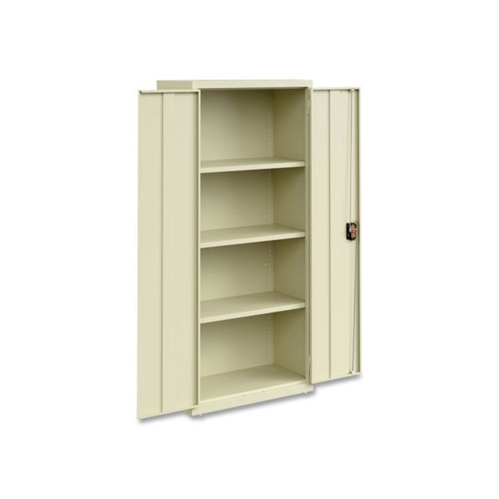 Economy Assembled Storage Cabinets, 4 Shelves, 30" x 15" x 66", Putty. Picture 4