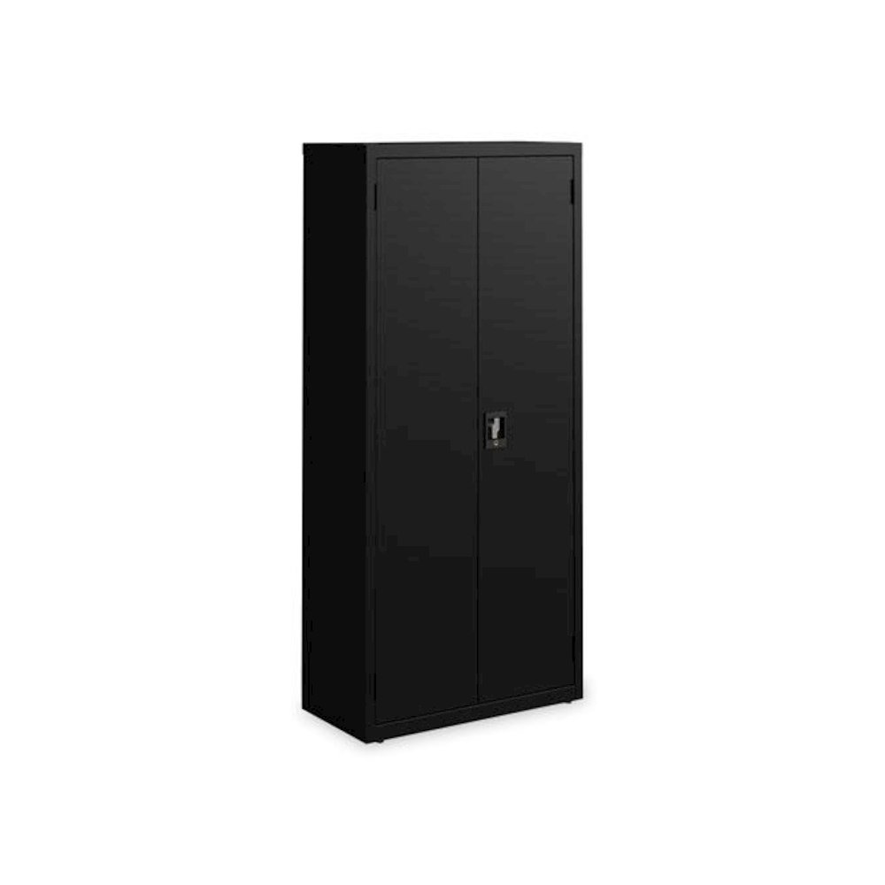 Economy Assembled Storage Cabinets, 4 Shelves, 30" x 15" x 66", Black. Picture 3