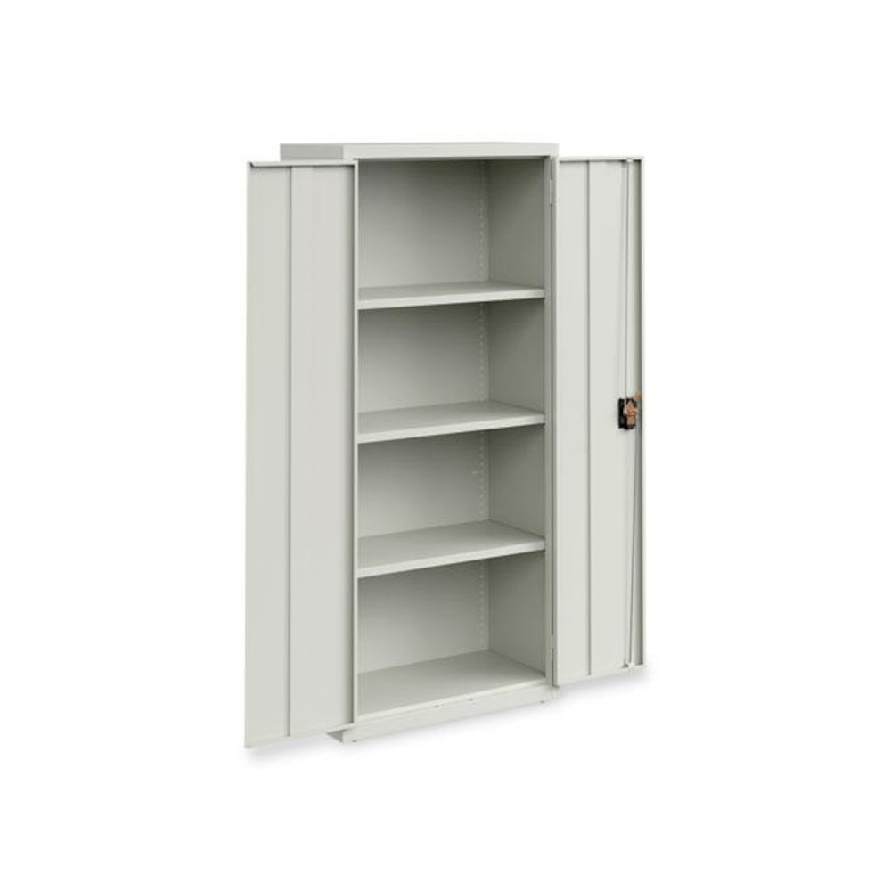 Economy Assembled Storage Cabinets, 4 Shelves, 30" x 15" x 66", Light Gray. Picture 4