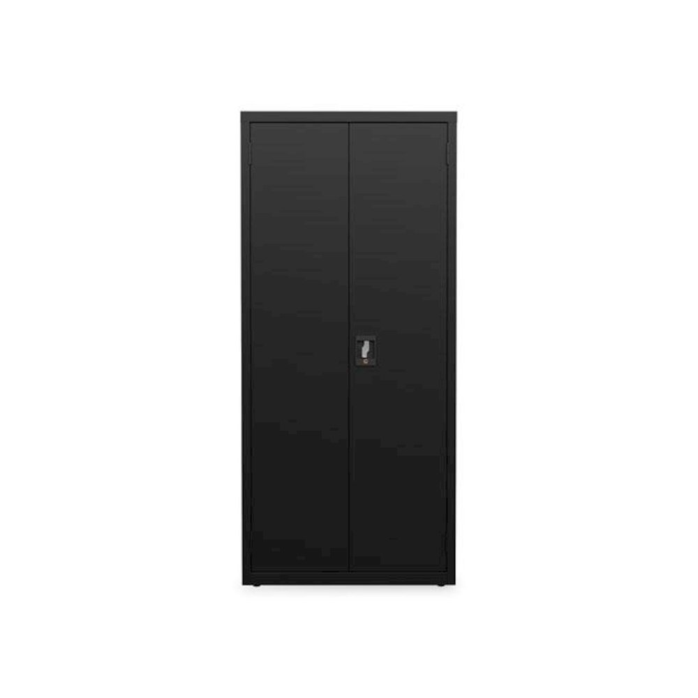 Economy Assembled Storage Cabinets, 4 Shelves, 30" x 15" x 66", Black. Picture 1