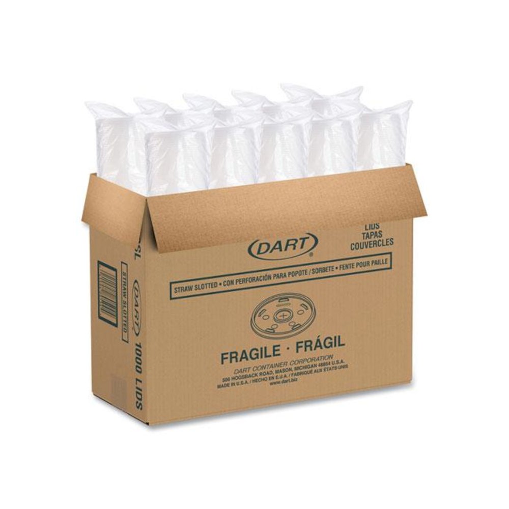 Plastic Cold Cup Lids, Fits 8 oz to 9 oz Cold Cups, Translucent, 100/Pack, 10 Packs/Carton. Picture 5