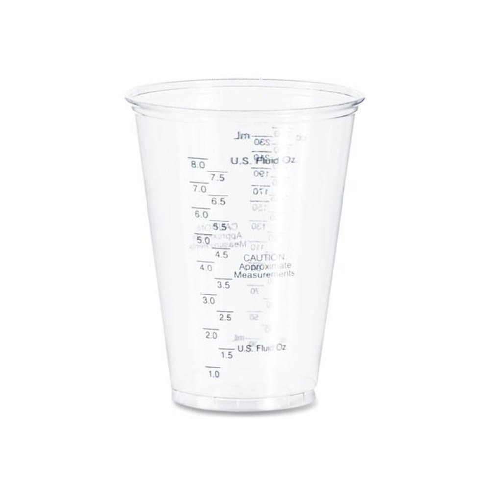 PET Graduated Medical and Dental Cups, 10 oz, Plastic, Clear, 50/Bag, 20 Bags/Carton. Picture 1