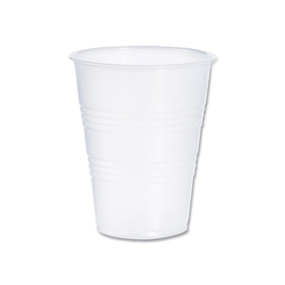 High-Impact Polystyrene Cold Cups, 9 oz, Plastic, Translucent, 100/Sleeve, 25 Sleeves/Carton. Picture 1