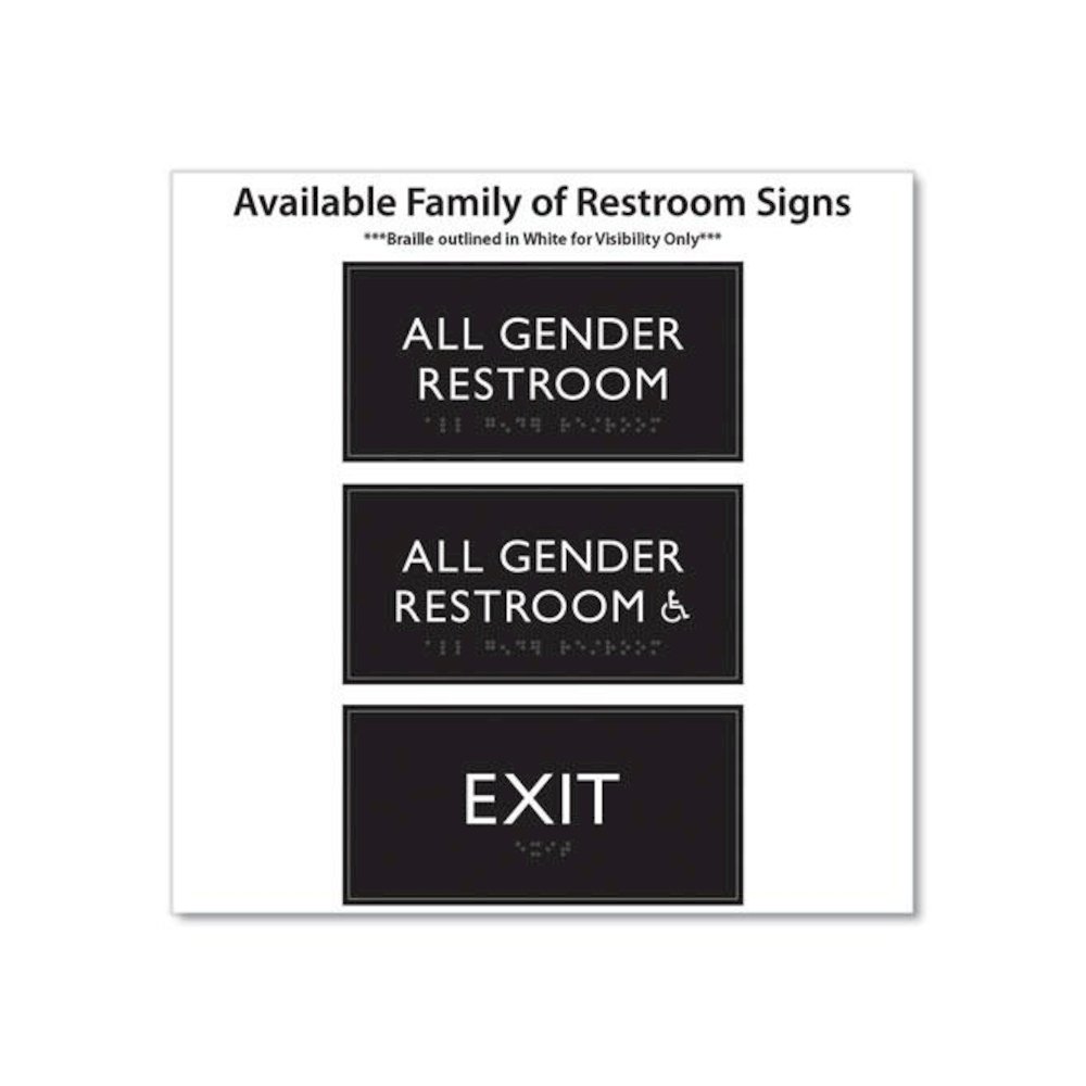 ADA Sign, Exit, Plastic, 4 x 4, Clear/White. Picture 4
