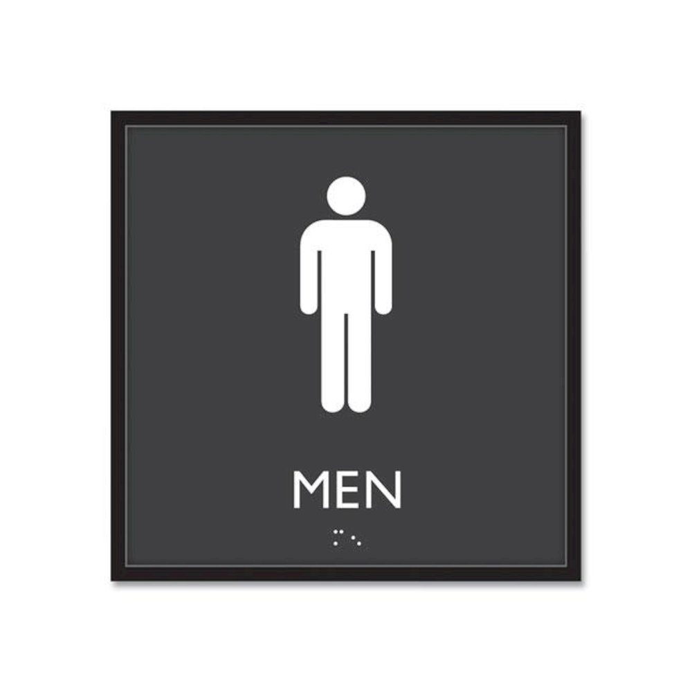 ADA Sign, Men, Plastic, 8 x 8, Clear/White. Picture 1