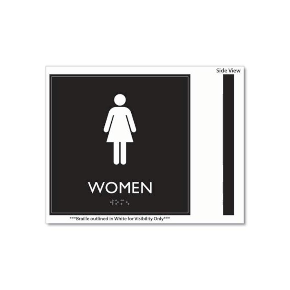 ADA Sign, Women, Plastic, 8 x 8, Clear/White. Picture 2