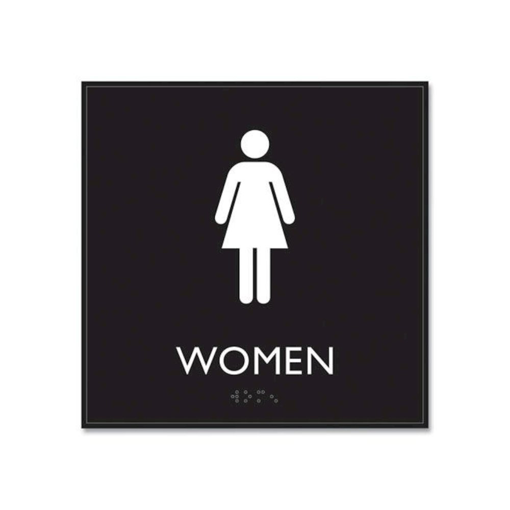ADA Sign, Women, Plastic, 8 x 8, Clear/White. Picture 3