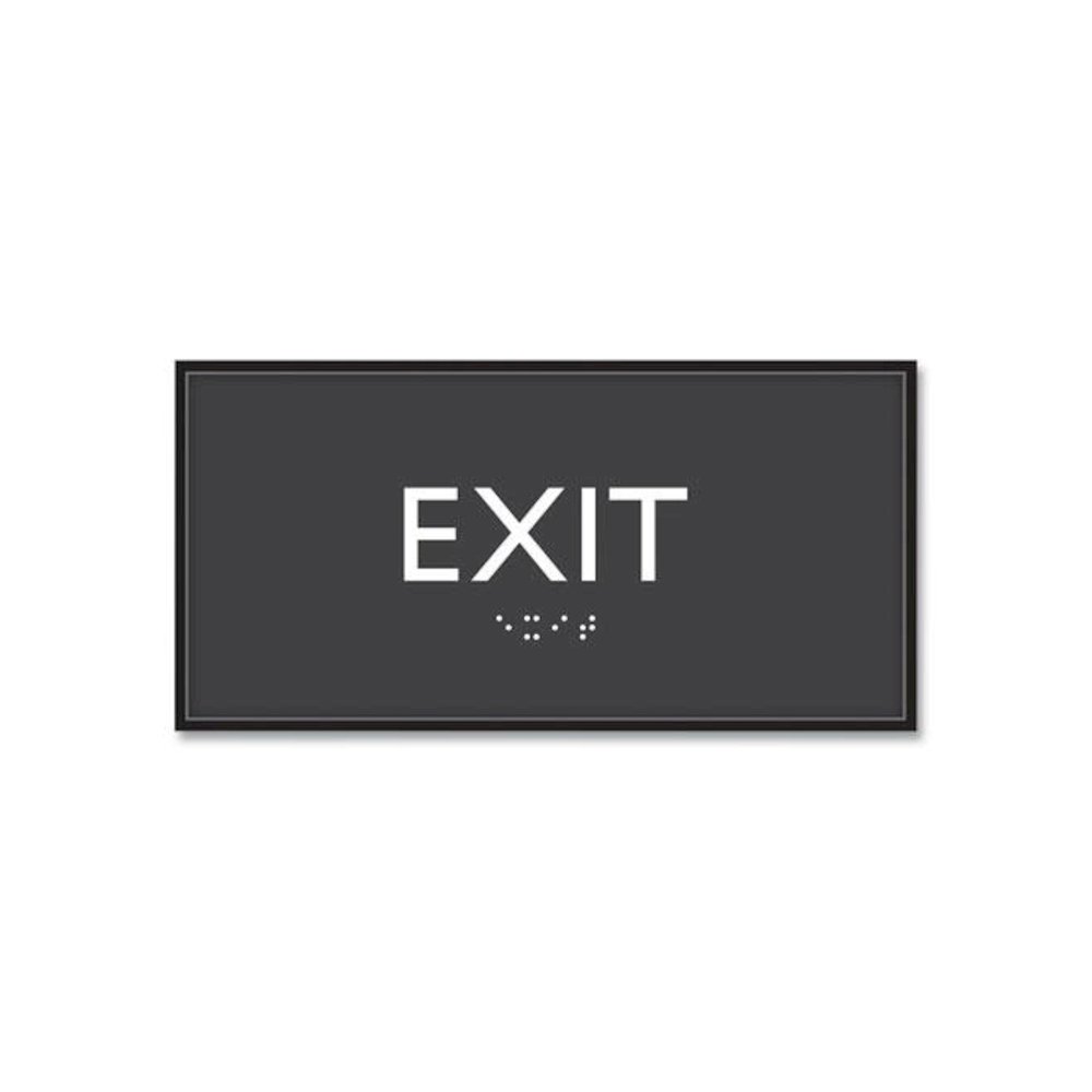 ADA Sign, Exit, Plastic, 4 x 4, Clear/White. Picture 1