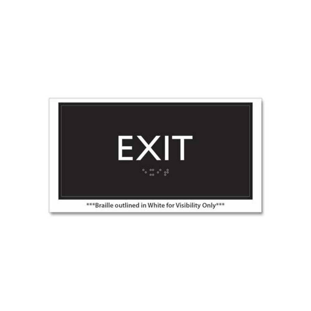 ADA Sign, Exit, Plastic, 4 x 4, Clear/White. Picture 2