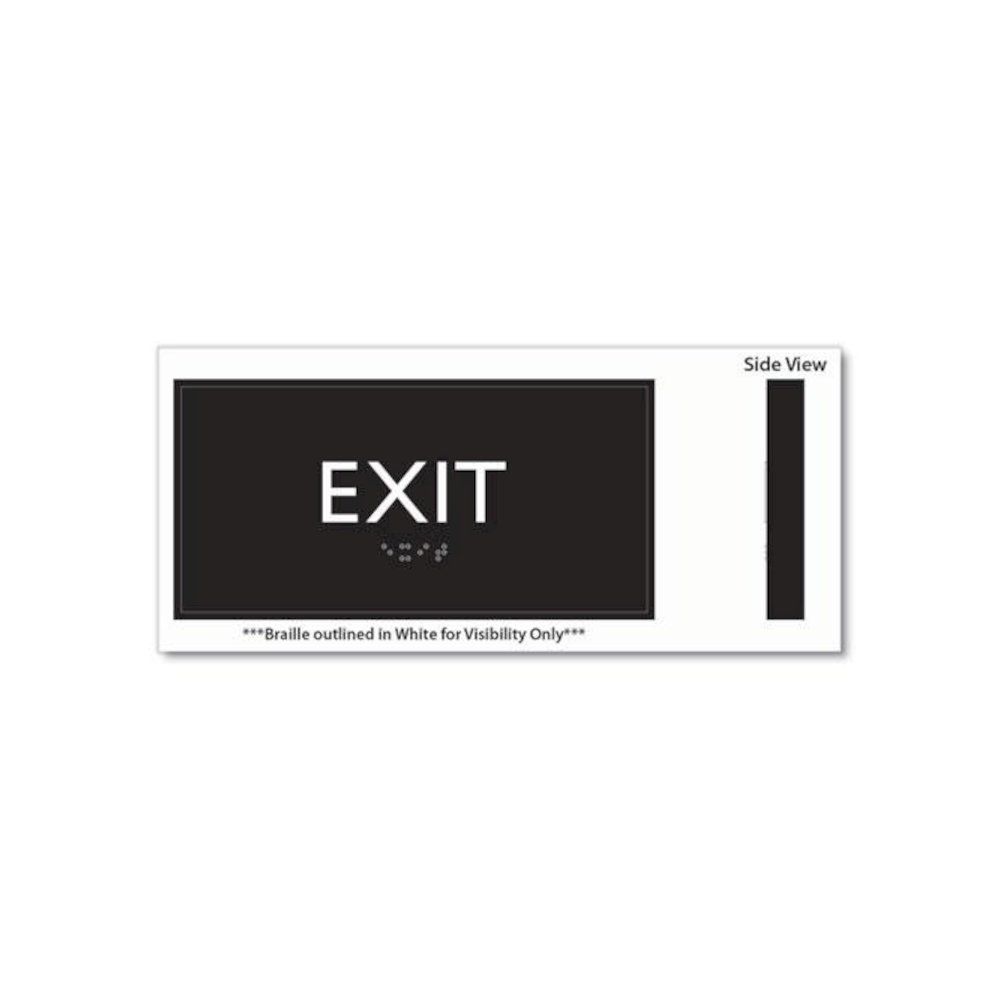 ADA Sign, Exit, Plastic, 4 x 4, Clear/White. Picture 3