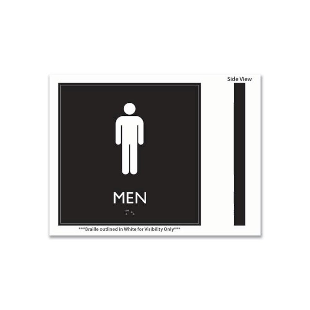 ADA Sign, Men, Plastic, 8 x 8, Clear/White. Picture 3