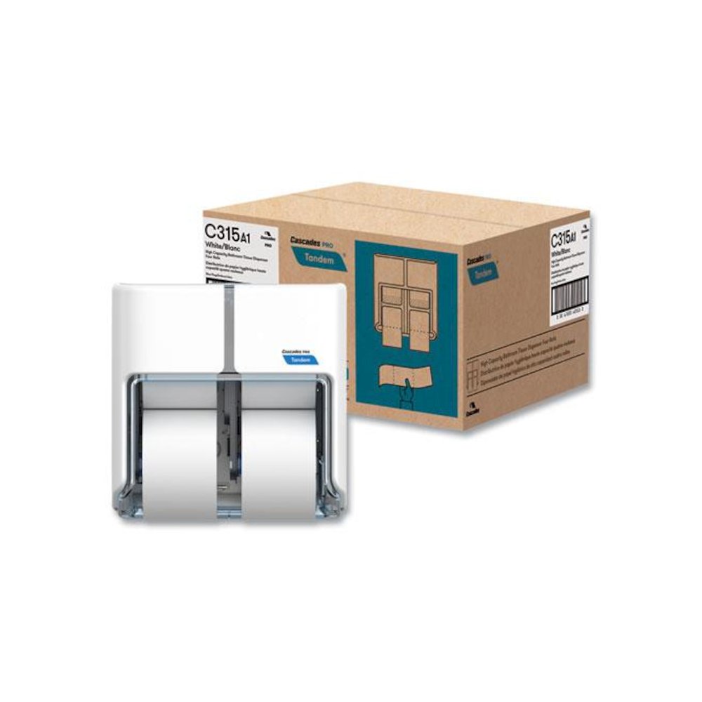 Tandem No Touch High Capacity Bath Tissue Dispenser, 12.6 x 6.6 x 12, White. Picture 4