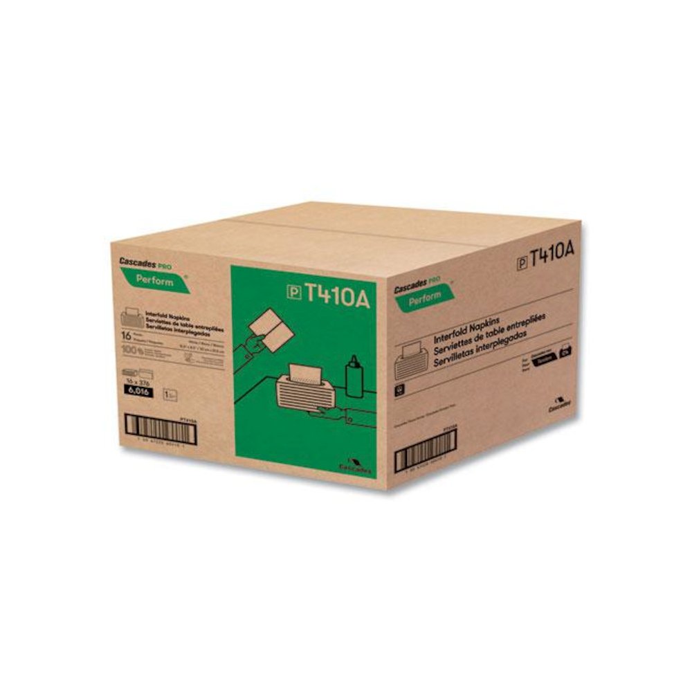 Perform Interfold Napkins, 1-Ply, 12.63 x 8.5, White, 376/Pack, 16 Packs/Carton. Picture 2