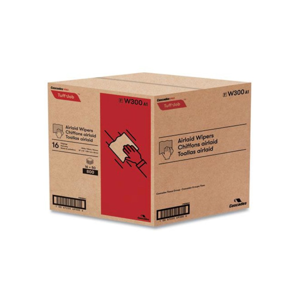 Tuff-Job S300 Airlaid Wipers, 12 x 13, White, 50/Pack, 16/Carton. Picture 3