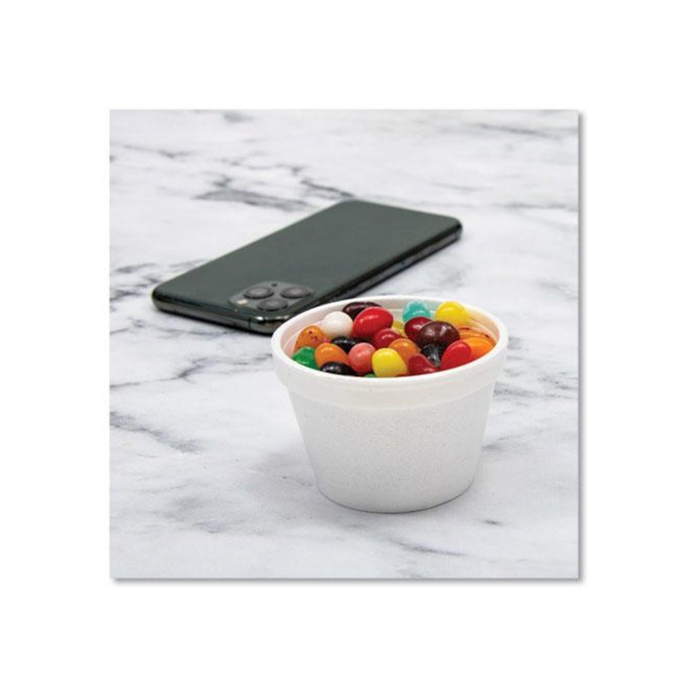 Bowl Containers, 4 oz, White, Foam, 1,000/Carton. Picture 6