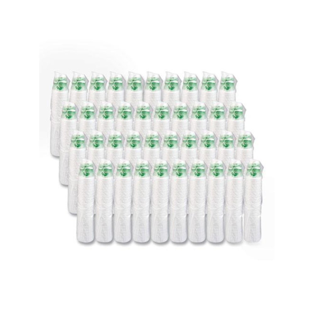 Horizon Hot/Cold Foam Drinking Cups, 12 oz, White/Green, 25/Bag, 40 Bags/Carton. Picture 7