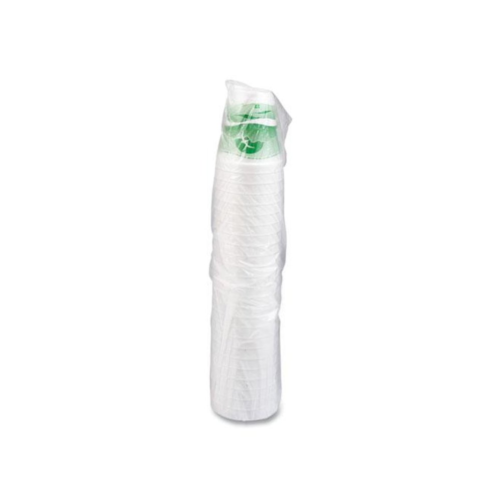 Horizon Hot/Cold Foam Drinking Cups, 12 oz, White/Green, 25/Bag, 40 Bags/Carton. Picture 3