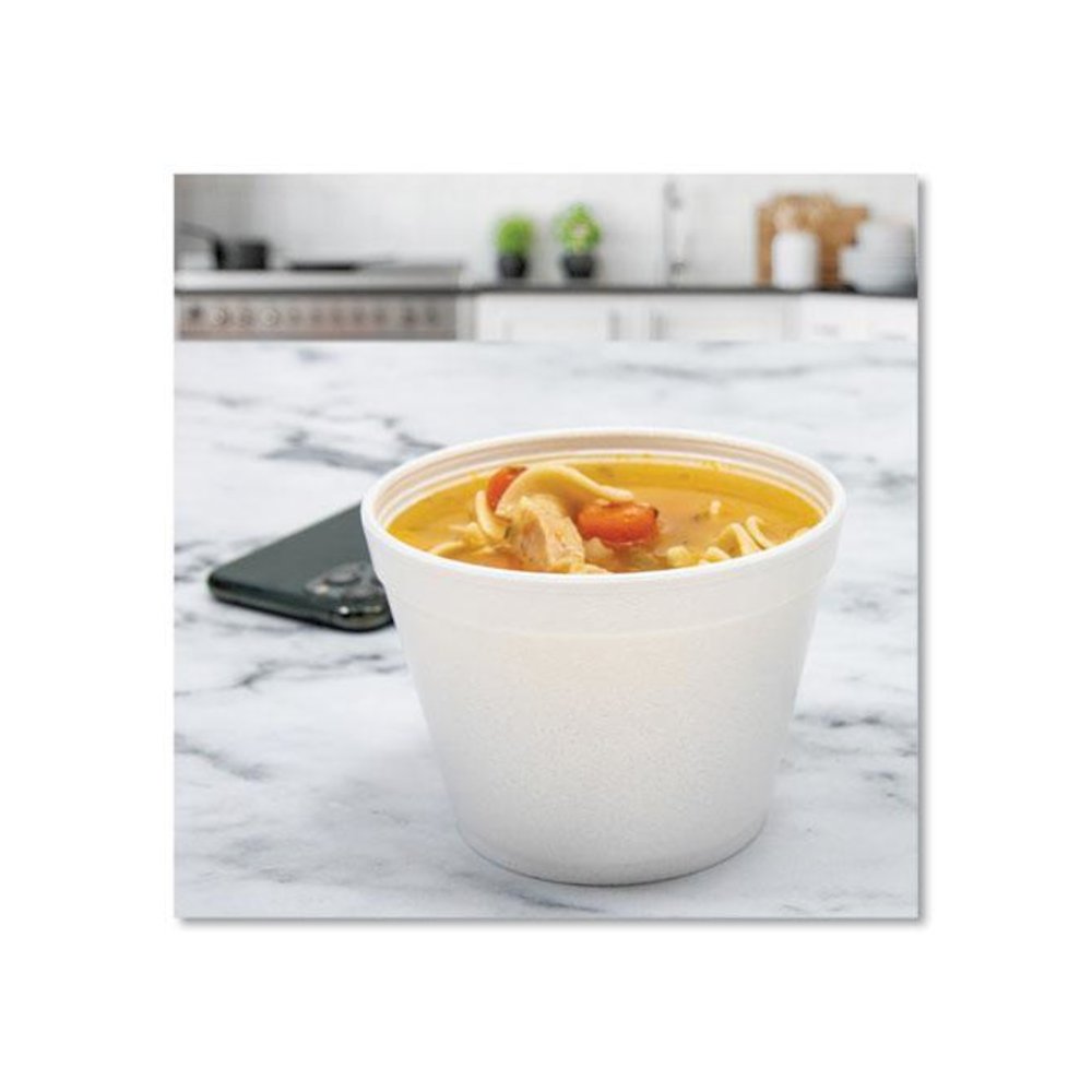 Food Containers, 12 oz, White, Foam, 25/Bag, 20 Bags/Carton. Picture 5