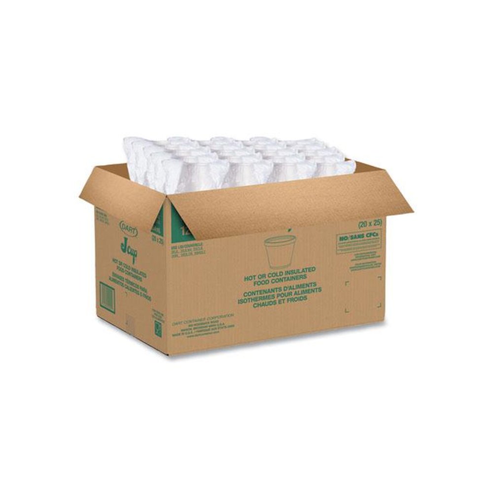 Food Containers, 12 oz, White, Foam, 25/Bag, 20 Bags/Carton. Picture 7