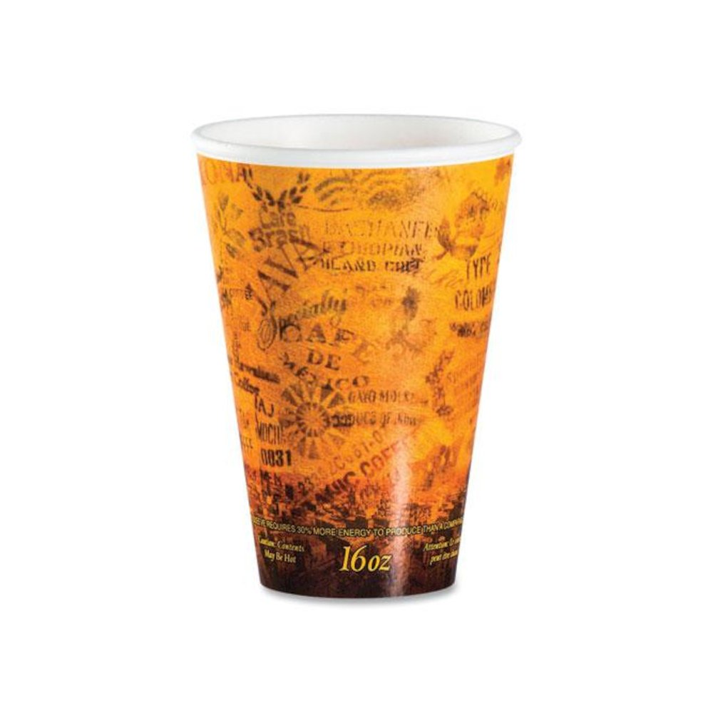 Fusion Escape Foam Hot/Cold Cups, 16 oz, Brown/Black, 1,000/Carton. Picture 1