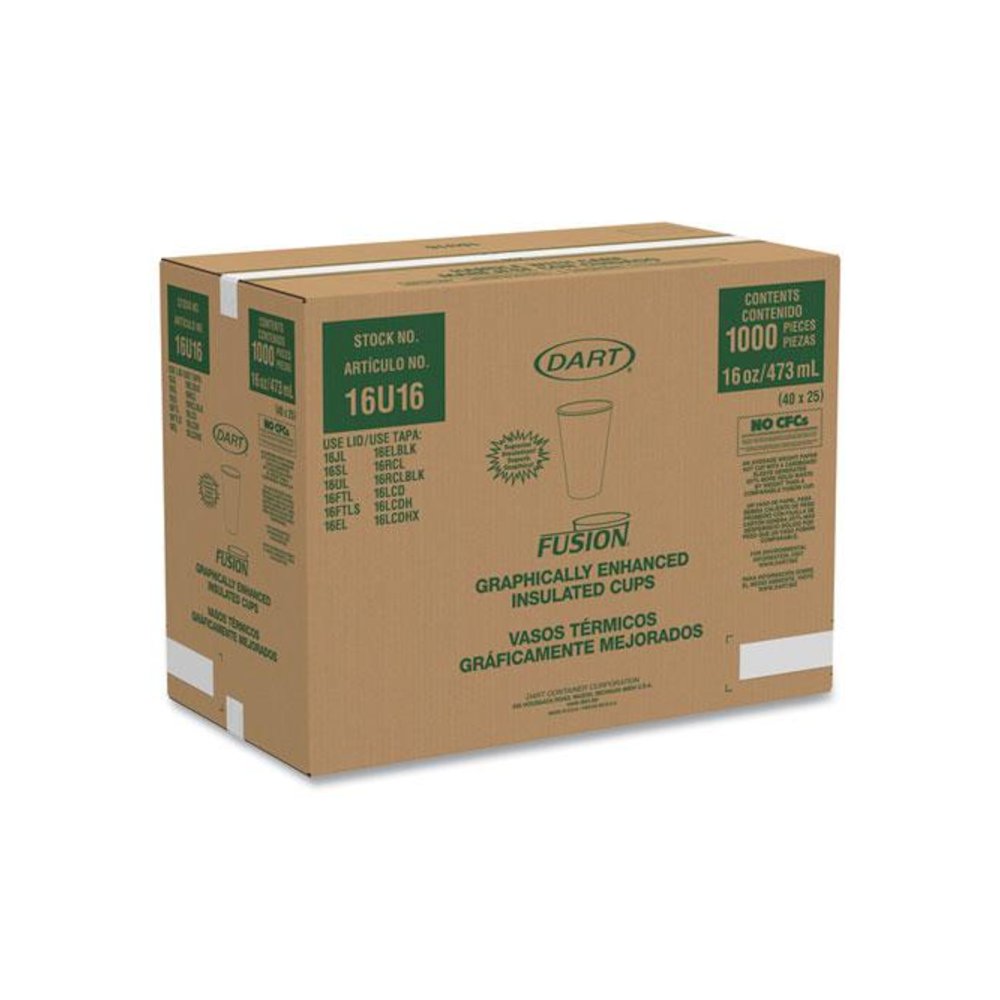 Fusion Escape Foam Hot/Cold Cups, 16 oz, Brown/Black, 1,000/Carton. Picture 2