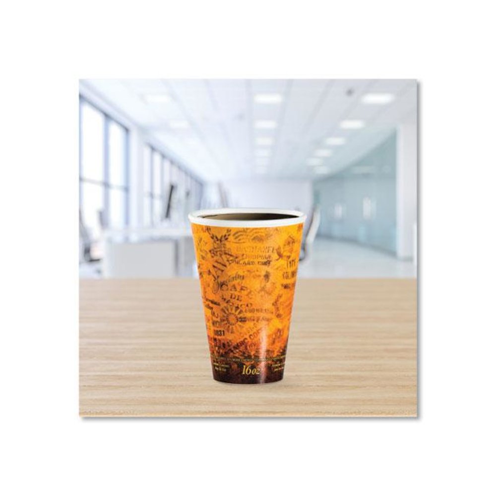 Fusion Escape Foam Hot/Cold Cups, 16 oz, Brown/Black, 1,000/Carton. Picture 4