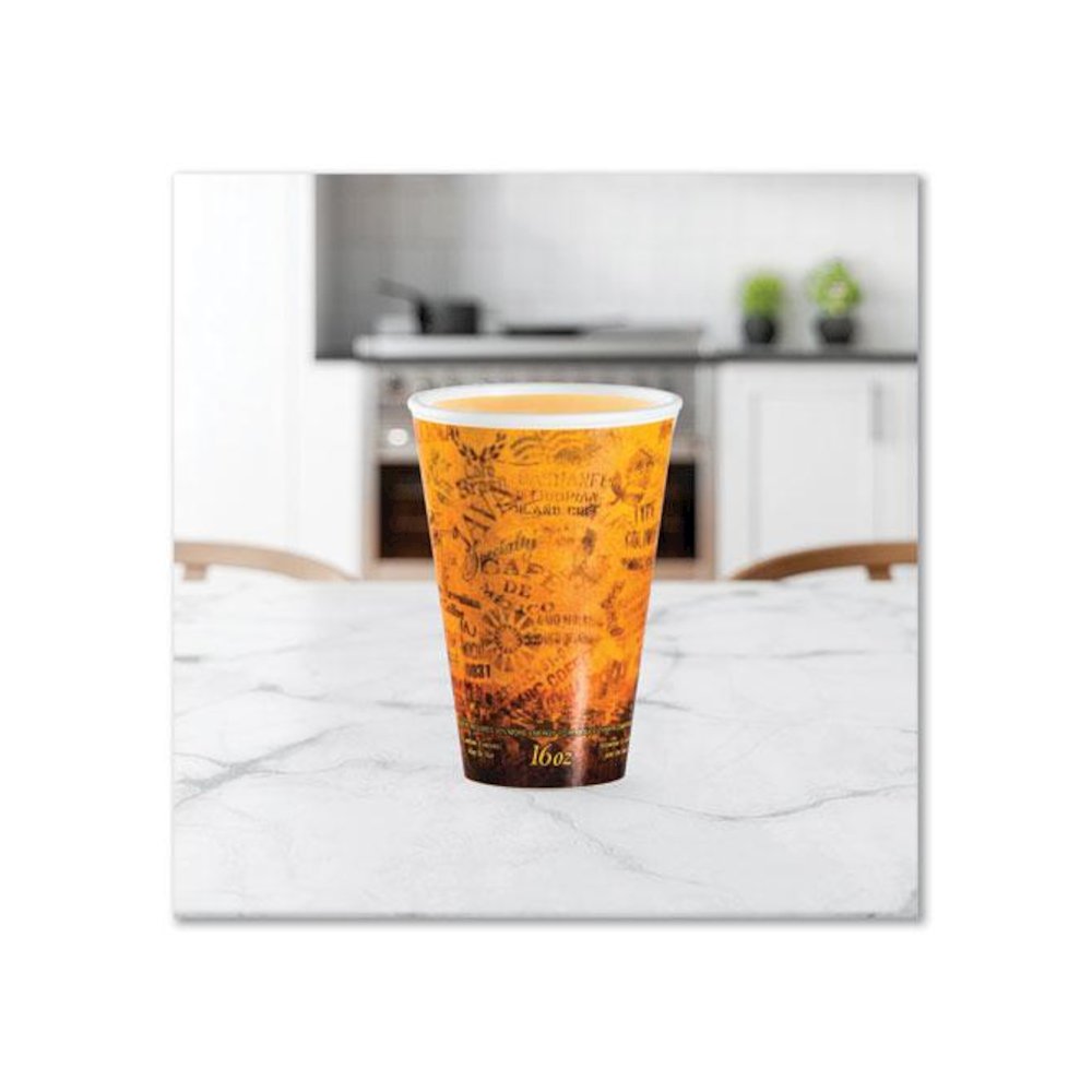 Fusion Escape Foam Hot/Cold Cups, 16 oz, Brown/Black, 1,000/Carton. Picture 5