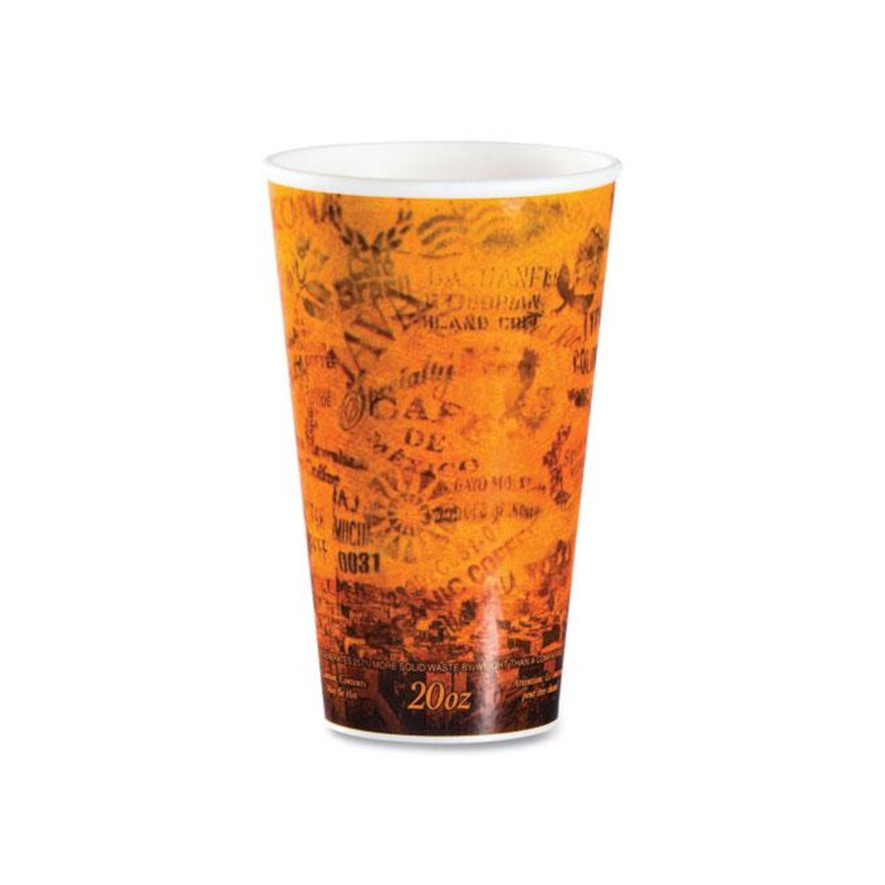 Fusion Escape Foam Hot/Cold Cups, 20 oz, Brown/Black, 500/Carton. Picture 1