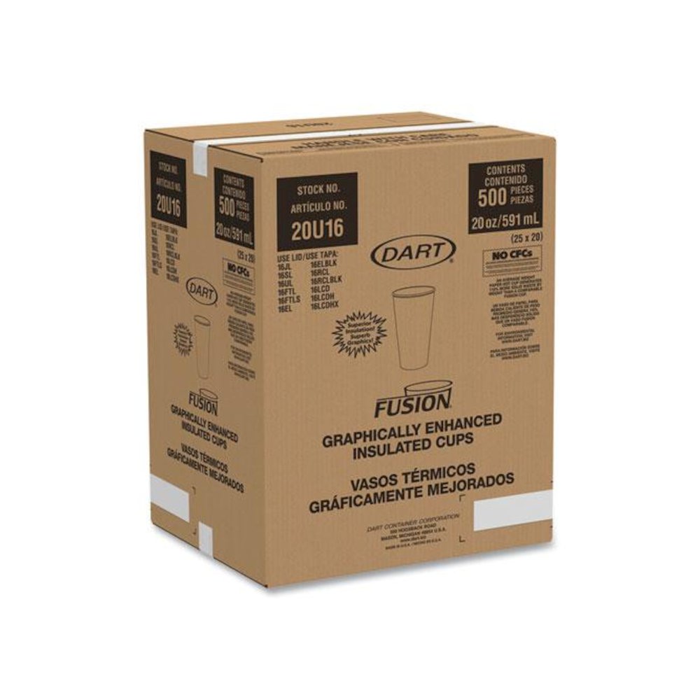Fusion Escape Foam Hot/Cold Cups, 20 oz, Brown/Black, 500/Carton. Picture 2